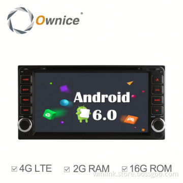 Ownice Android 6.0 Cortex A53 4core car gps for 2din toyota univresal support TPMS +2G Ram